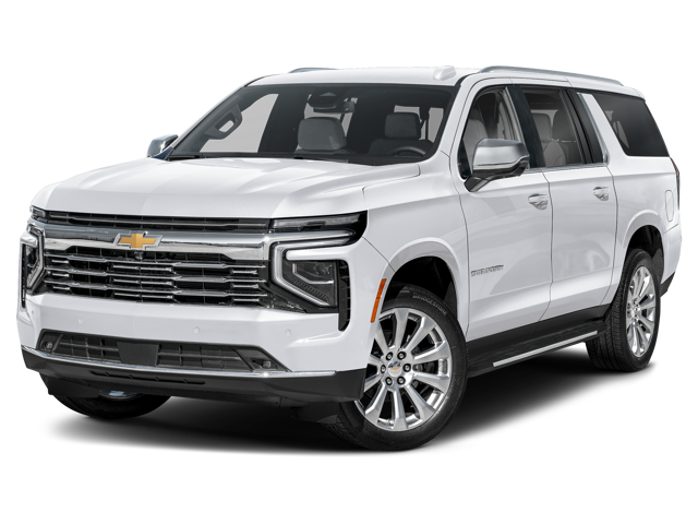 White 2025 Chevy Suburban angled left