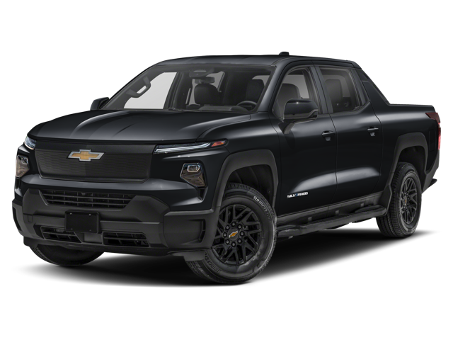 Black 2025 Chevy Silverado EV angled left