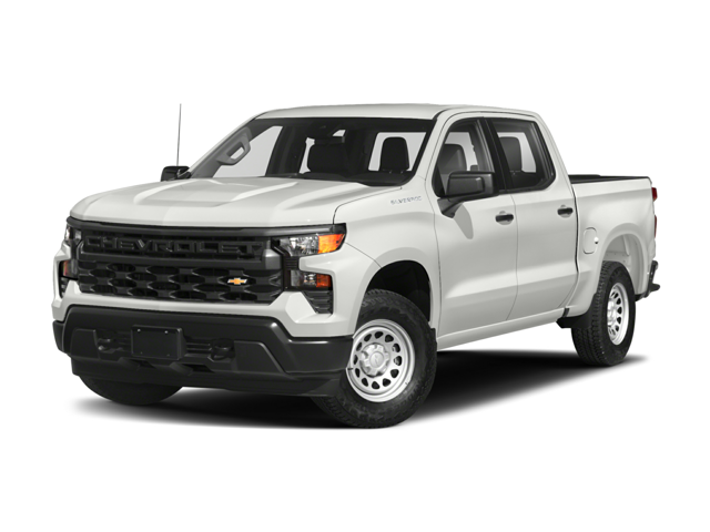 White 2025 Chevy Silverado 1500 angled left