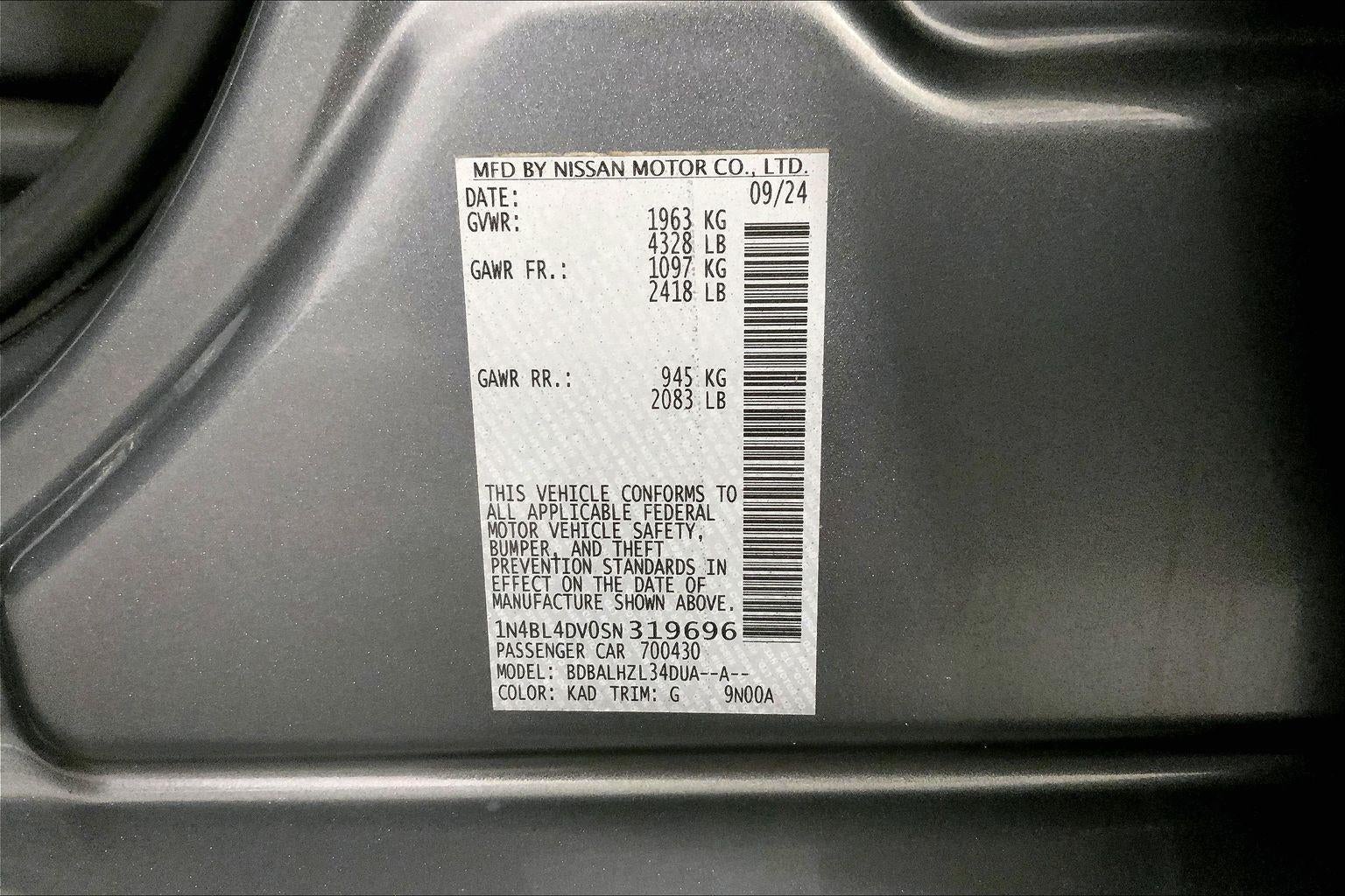 2025 Nissan Altima SV FWD